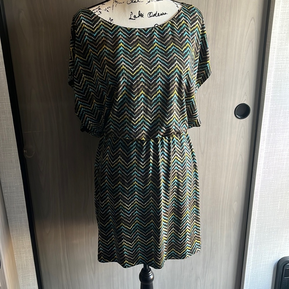 Blue and green dress